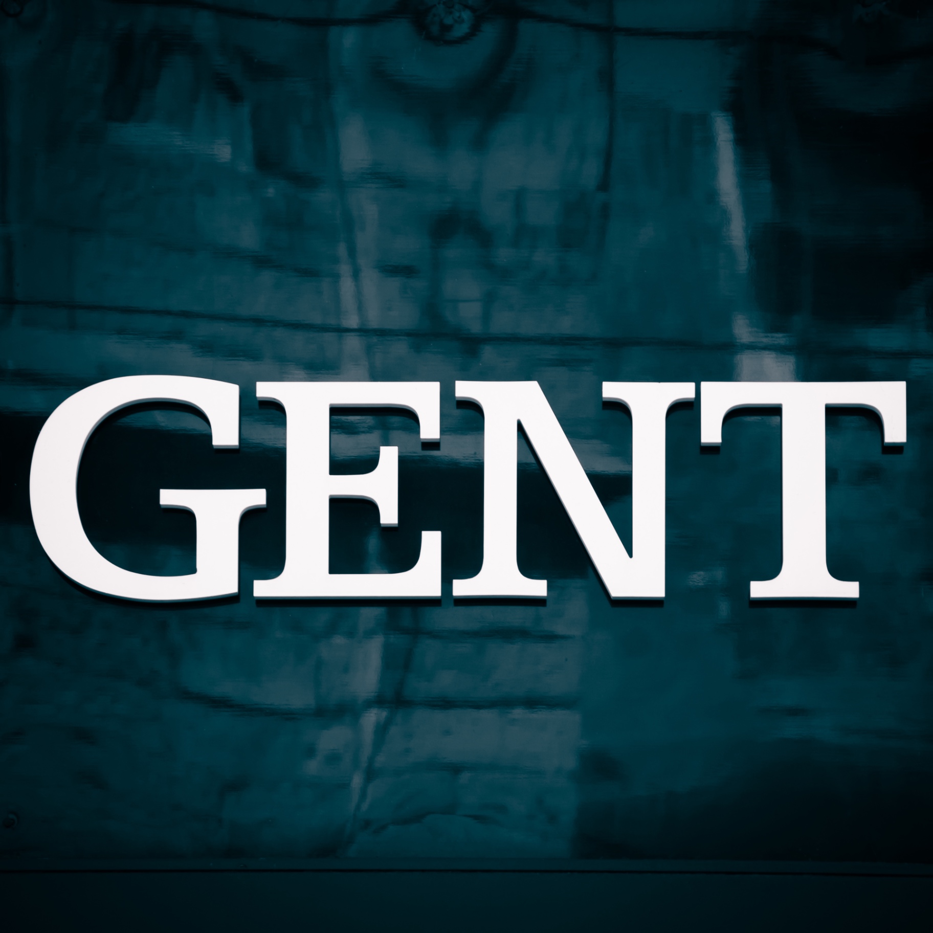 Gent auf Holz - Schriftzug