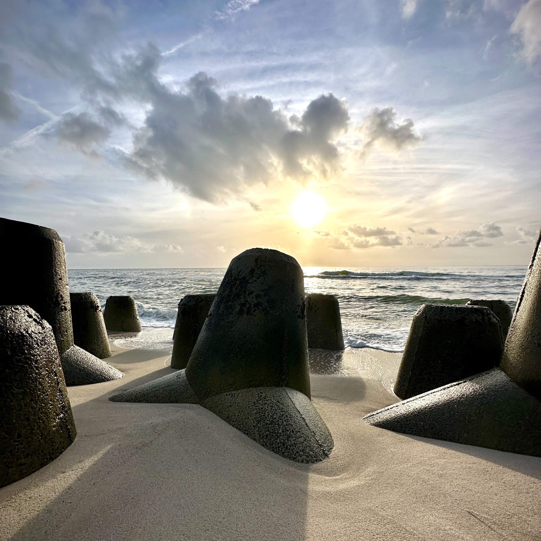 Sylt auf Holz - Tetrapoden bei Sonnenuntergang