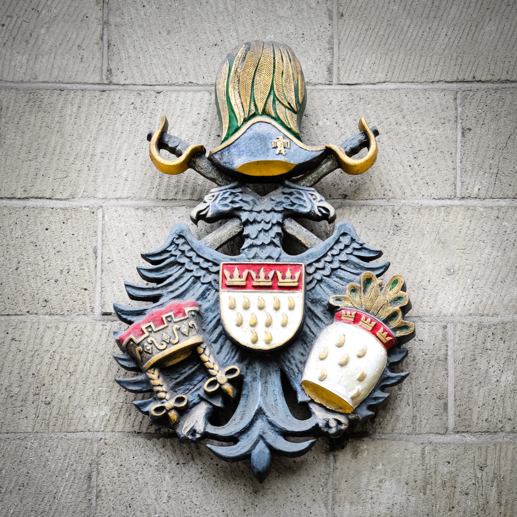 Köln auf Holz - Stadtwappen Relief