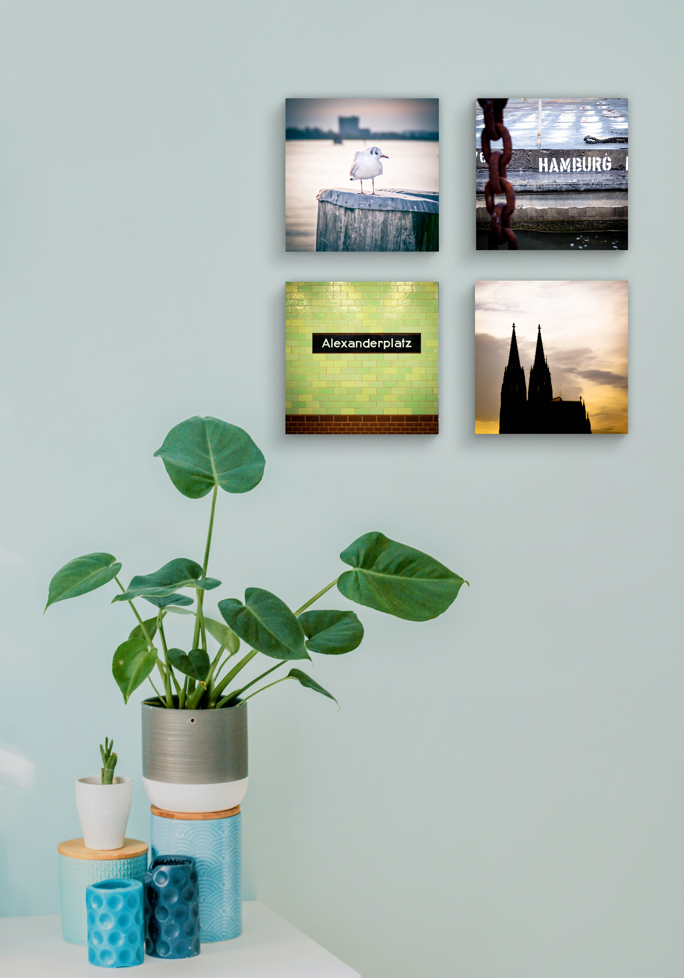 Fotoquadrate im Interior