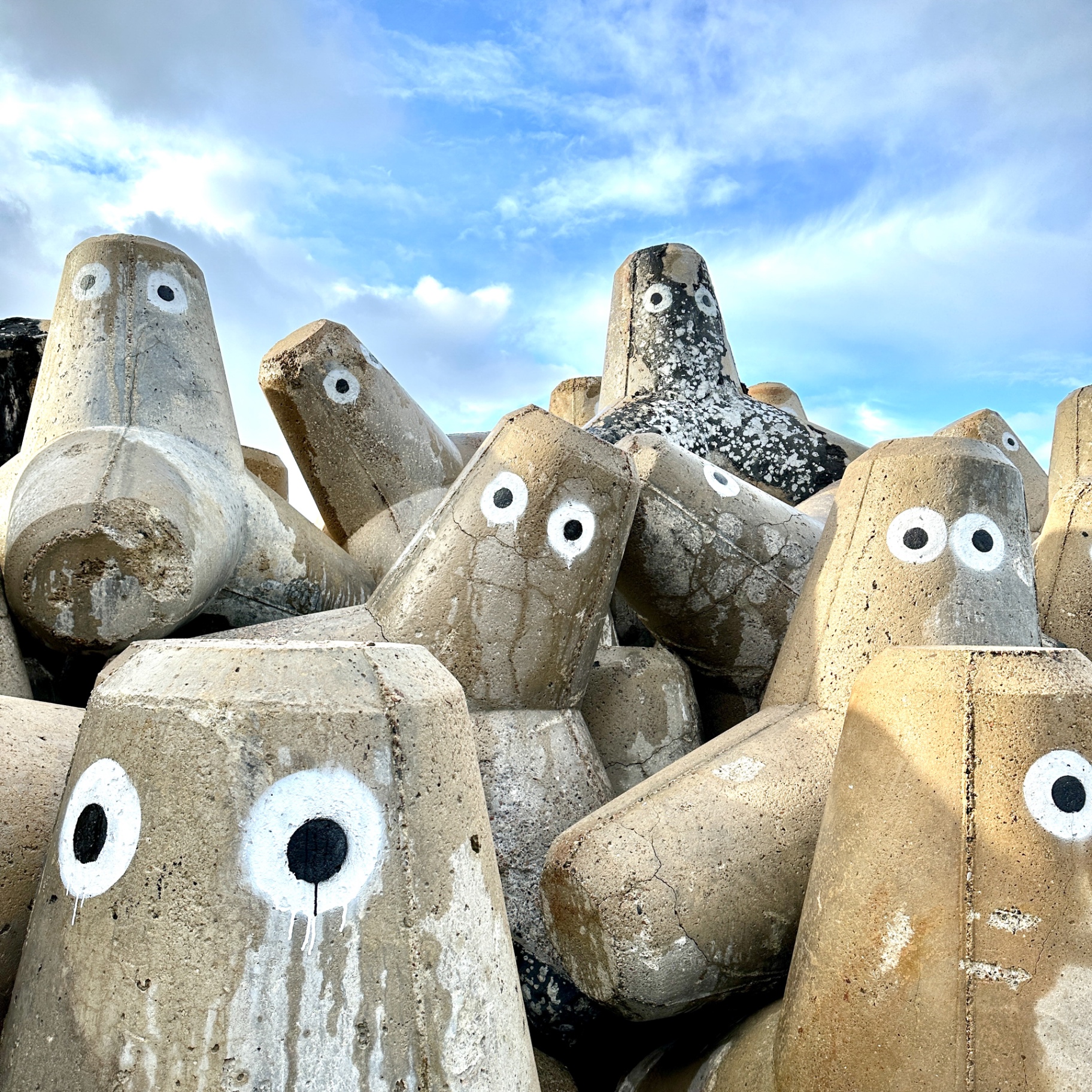 Sylt auf Holz - Tetrapoden mit Augen